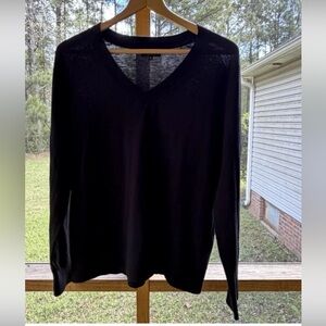 Quince Women’s Lightweight Cotton Cashmere Sweater V-Neck Size XL